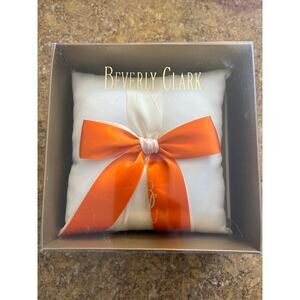 Beverly Clark Collection Orange and Ivory Wedding Ring Pillow